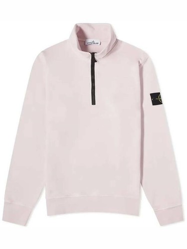 Felpa mezza zip Stone Island in pile di cotone vestibilità regolare 801561951 V0080