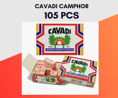 Camphor Tablets by Cavadi – 105pcs Sealed | Ritual Freshener Blocks - Image 1 of 4