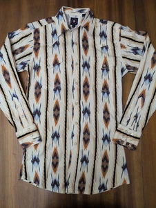 Vintage Panhandle Slim Pearl Snap Shirt Mens S Western Aztec Southwest Pockets - Picture 1 of 18