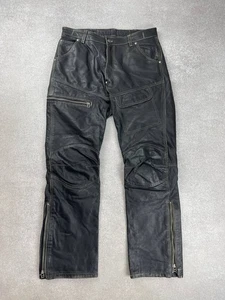 Vintage Held Distressed Leather Motorcycle Biker Pants Size 32 Duties Paid (USA) - Picture 1 of 18