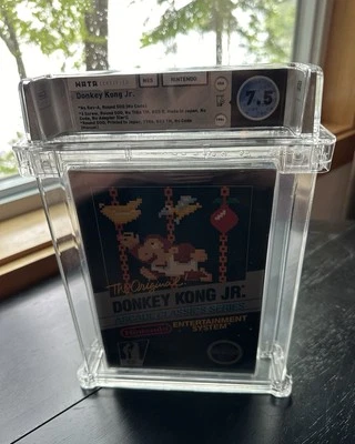 Donkey Kong Jr. 3-SCREW NO-HANGTAB BOX Complete CIB WATA 7.5 Nintendo NES RARE🔥 - Image 1 of 4