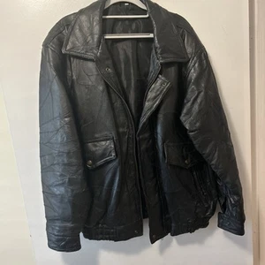 VTG Mens XL Napoline Leather Bomber Jacket Coat Patchwork Leather - Picture 1 of 8