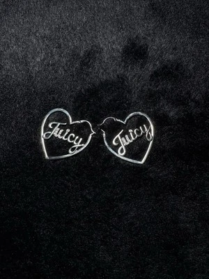 Brincos de argola de coração de prata contorno suculento - Imagem 1 de 2