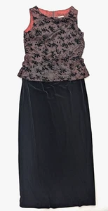 J. Stevens by Carol Escritor Vintage 90er Damen Kleid Größe 10 schwarz braun - Bild 1 von 18