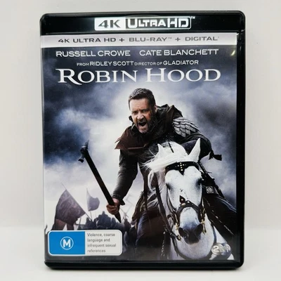 Robin Hood 4K UHD Blu Ray Russell Crowe 2010 Movie  Ridley Scott 2 Disc Set Rare - Image 1 of 4