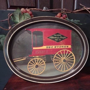 Vintage - The Great Atlantic & Pacific Tea Co. A&P Serviertablett oval. 14" X 12". - Bild 1 von 5