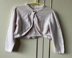Ted Baker Baby Girl Pale Pink Bolero Cardigan Party Wedding Occasion 12-18 Month - Picture 1 of 6