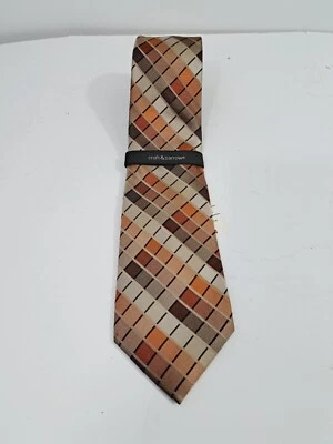 Mancha Croft&Barrow masculina laranja nova! Gravata masculina resistente a manchas - Imagem 1 de 4