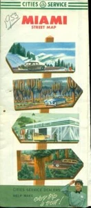 Vintage 1953 Cities Service Station Miami Straßenkarte - Bild 1 von 1