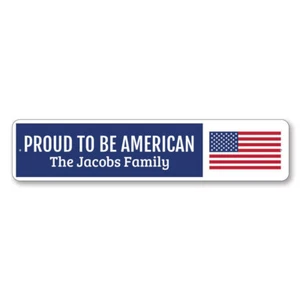 Proud To Be American Sign, Stars & Stripes American Flag Metal Wall Decor - Picture 1 of 4