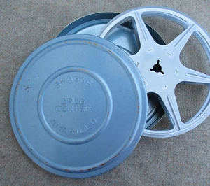 VINTAGE 1950er YELLLO, TEXAS SKAGGS DROGENZENTRUM FILMDOSE mit LEERER ROLLE - Bild 1 von 10