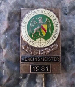 Distintivo spilla bronzo campione club club tiro Baden 1981 - Foto 1 di 2