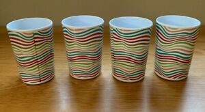 Adult Childrens Melamine Cup Beaker Drink Camping Coloured Waves Tableware 