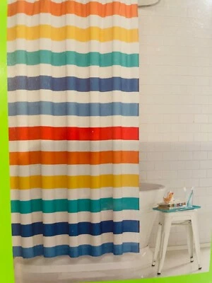 Charter Club Kids arco iris a rayas 13 piezas Juego de cortinas de ducha, con ganchos, multicolor Foto 1 de 4