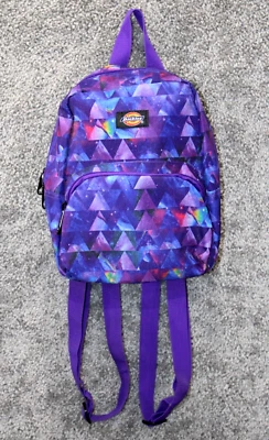Dickies Galaxy Print Backpack Purple Triangles Geometric Cosmic Small Bag - Image 1 of 4