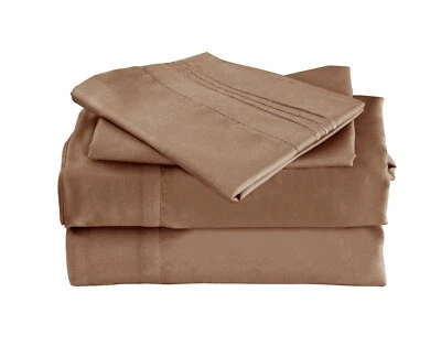 Juego de sábanas de bambú de lujo OKAO Home Goods suave hipoalergénico bolsillo profundo juego de 4 piezas Foto 1 de 4