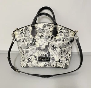 Disney Dooney & Bourke Comics Black & White Mickey Minnie Satchel Purse Handbag - Picture 1 of 16