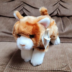 NUEVO Animal Alley Naranja Realista Gato atigrado Peluche Juguetes R Us 9” - Imagen 1 de 4