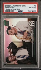 2022 Stadium Club Chrome Babe Ruth Green Refractor /99 PSA 10 Yankees #3
