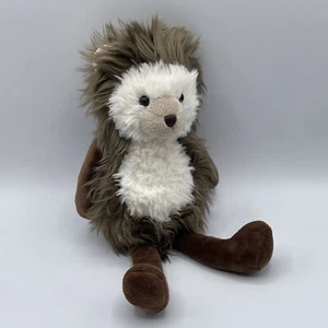 Peluche Pottery Barn Hedgehog esponjoso Woodland Critter flojo marrón blanco bebé 10 pulgadas - Imagen 1 de 9