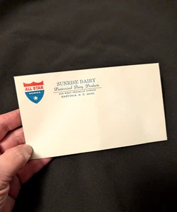 SUNRISE DAIRY, GASTONIA NC Vintage Logo Stationery Envelope NORTH CAROLINA Milk - Picture 1 of 8