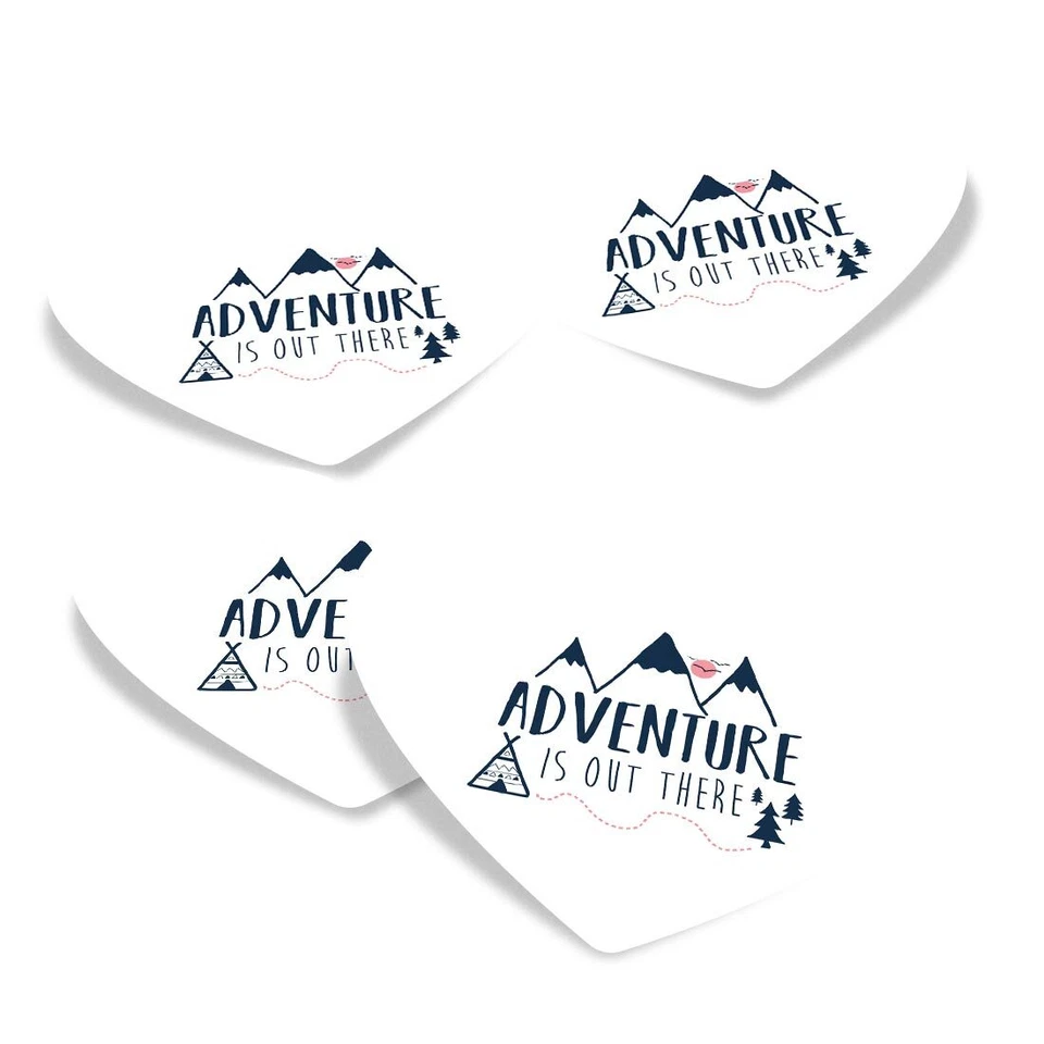 4x Heart Vinyl Stickers Mountains Forest Camping Adventure #60509 - Image 1 of 1