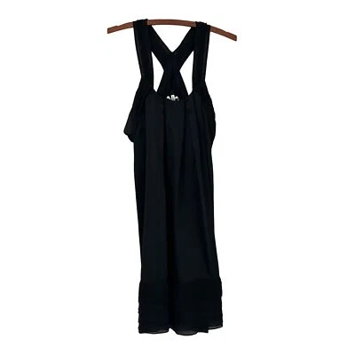 Vestido Vanessa Bruno para mujer negro seda chifón satinado espalda cruzada talla 6 Foto 1 de 4