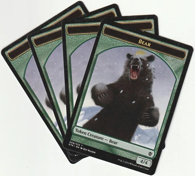✪ 4 MAGIC The Gathering BEAR Green Creature Token MTG TOKEN PLAYSET TOP - Bild 1 von 2