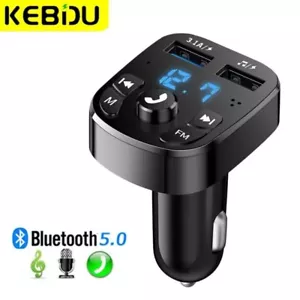 Bluetooth 5.0 FM Transmitter Wireless Adapter 2USB PD Car Charger AUX Hands-Free - Picture 1 of 11