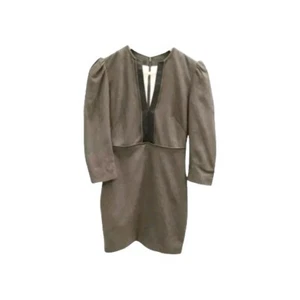 alexander mcqueen Wool Blend Khaki Dress IT38 UK 6 VGC - Picture 1 of 5