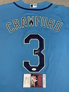 SEATTLE MARINERS- JP CRAWFORD AUTOGRAPH #3 ROYAL NIKE JERSEY JSA AT33351 - Picture 1 of 5