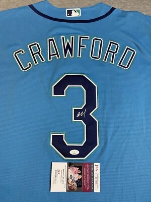 SEATTLE MARINERS- JP CRAWFORD AUTOGRAPH #3 ROYAL NIKE JERSEY JSA AT33351 - Image 1 of 4