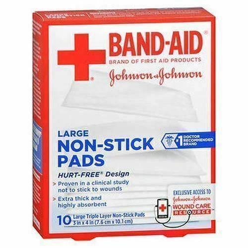 BAND-AID Non-Stick Pads Large 3 inch x 4 inch  10 Each - Image 1 of 1