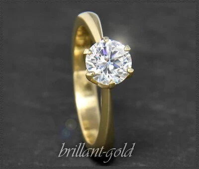 Diamant Solitär Ring in 585 Gelbgold mit 1,02ct Brillant in Wesselton H & Si3! - Bild 1 von 4