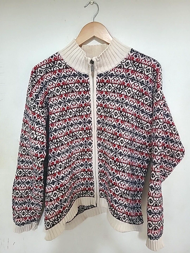 Cárdigan Vintage Liz Claiborne Ramie Y Algodón Cremallera Completa Talla XL Foto 1 de 4