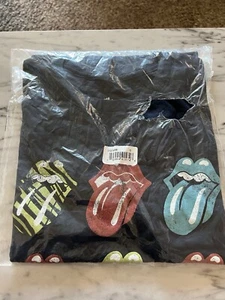 Women's Short-Sleeve Rolling Stones Graphic T-Shirt Navy Blue Small - Picture 1 of 4