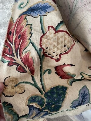 De colección 6 yardas WAVERLY Tela Deerfield Pergamino Algodón Estampado Cortinas 231" Foto 1 de 4