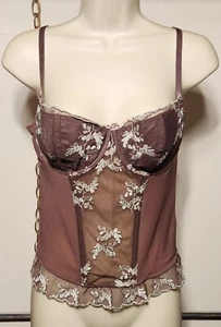 BohoChic LightAcademia CoastalCowgirl Native intimates 36 boustie lace embroider - Picture 1 of 5