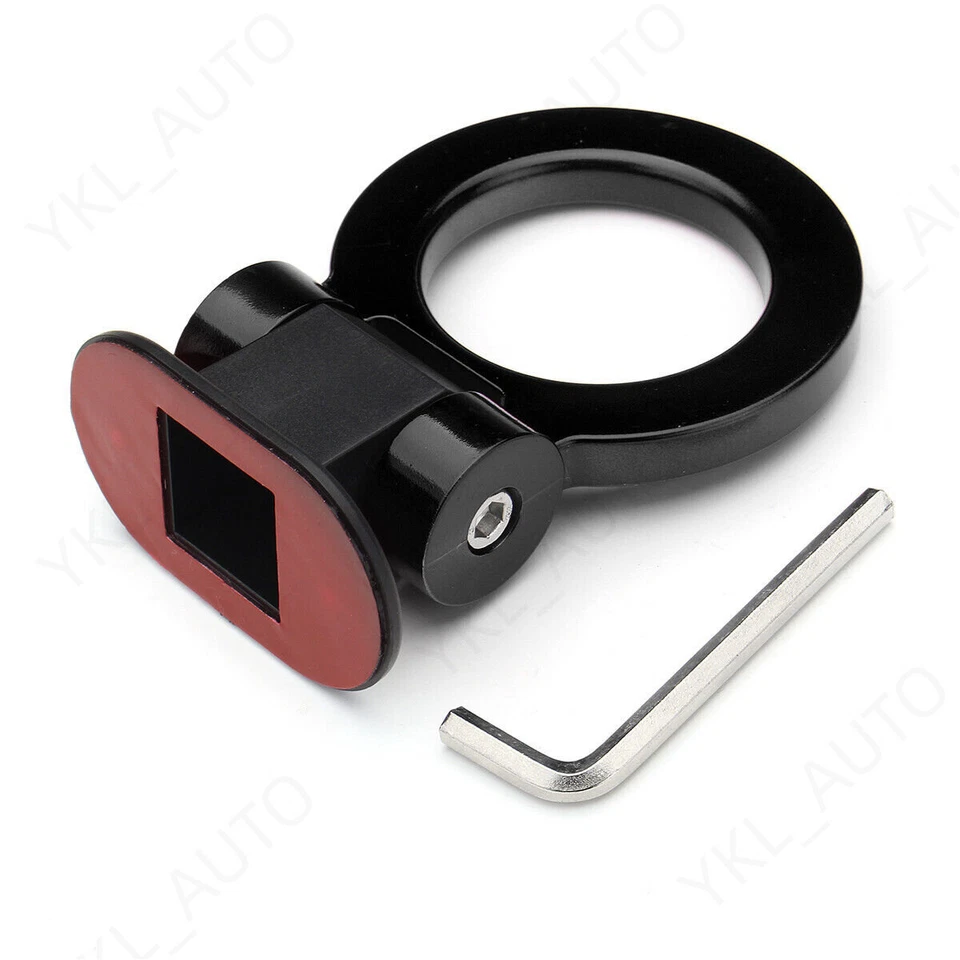 Universal Ring Decorative Car Tow Hook Track Racing Style Auto Accessories Black - Image 1 of 4