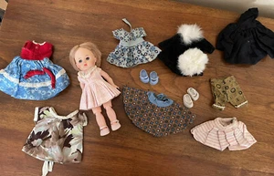 1960s Vogue GINNY Doll- Rooted Blond Hair-Jointed Knees-Molded Lashes w/Outfits - Picture 1 of 9