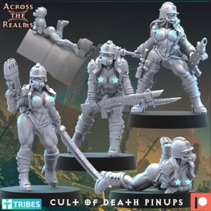 Across the Realms Cult of Death Pinups - 3D Printed 32mm Resin Miniatures - Bild 1 von 4