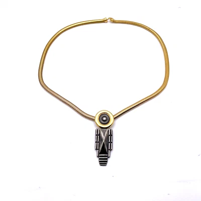 Ben-Amun Pendent Necklace Women's Gold Tone Signed Snake Chain - Image 1 of 4