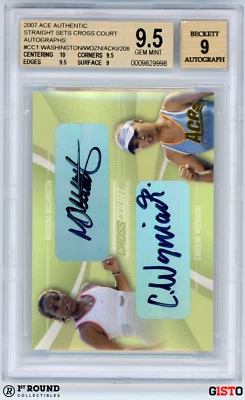 POP 1 Caroline Wozniacki BGS 9.5 w 9 AU: 2007 Ace Authentic SS Rookie Gisto /208 - Image 1 of 3
