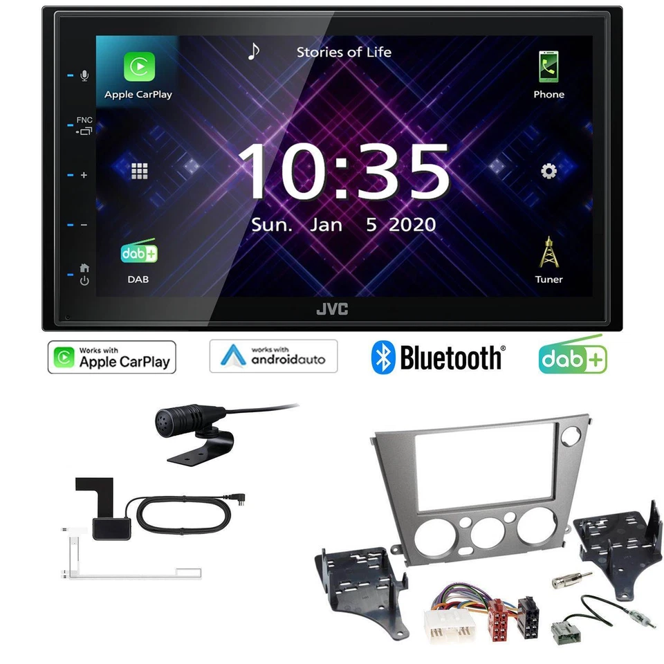 JVC Autoradio Apple CarPlay Android  DAB+ für Subaru Legacy IV 2005-2009 schwarz - Bild 1 von 4