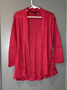 Girls Red Cardigan Sweater Long Sleeves Pockets open front - Picture 1 of 8