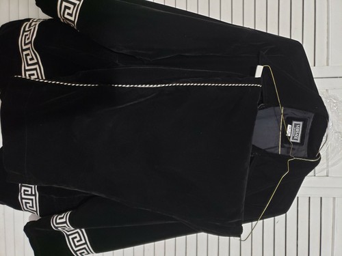 RARO Cappotto e pantaloni in velluto nero Versace COLORE Bianco Nero 3XL