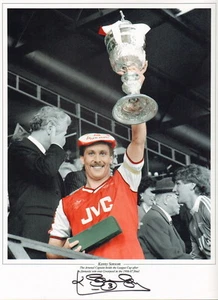 Kenny Sansom - Arsenal - 1986/87 Ligapokal Endsieg - 12x16" HANDSIGNIERTES FOTO - Bild 1 von 2