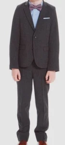$139 Andy & Evan Kids Boy's Gray Twill Jacket Pants 2-Piece Suit Size 14 - Picture 1 of 8