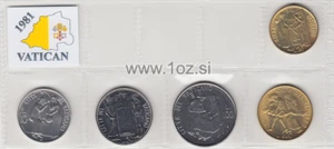 VATIKAN SET 1981 - 5 Münzen 1981 (10, 20, 50, 100, 200 LIRE) UNZIRKULIERT - Bild 1 von 5