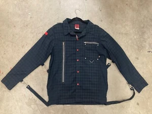 DUANE PETERS PUNK ROCK SKATE BONDAGE SHIRT og DOGPILE PLAID SAMPLE SHIRT - Picture 1 of 2